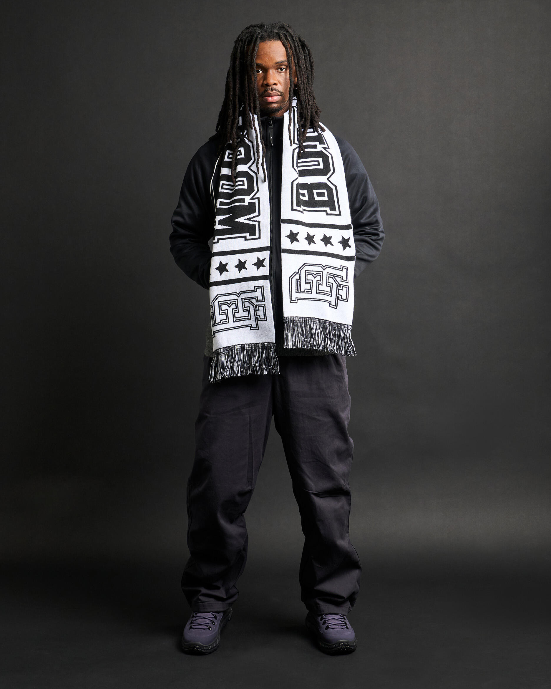 Boiler Room FOOTBALL SCARF | AW25AC02BLK | AFEW STORE